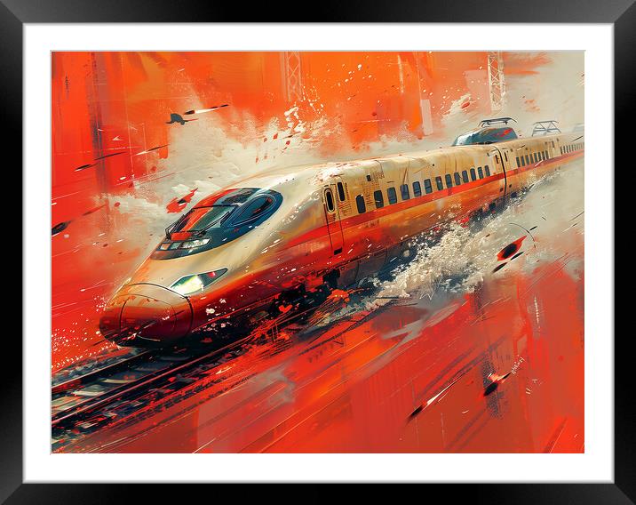 Japanese Bullet Train Art Framed Mounted Print by Steve Smith