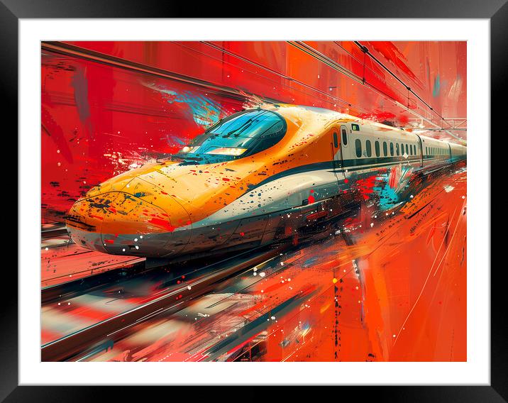 Japanese Bullet Train Art Framed Mounted Print by Steve Smith