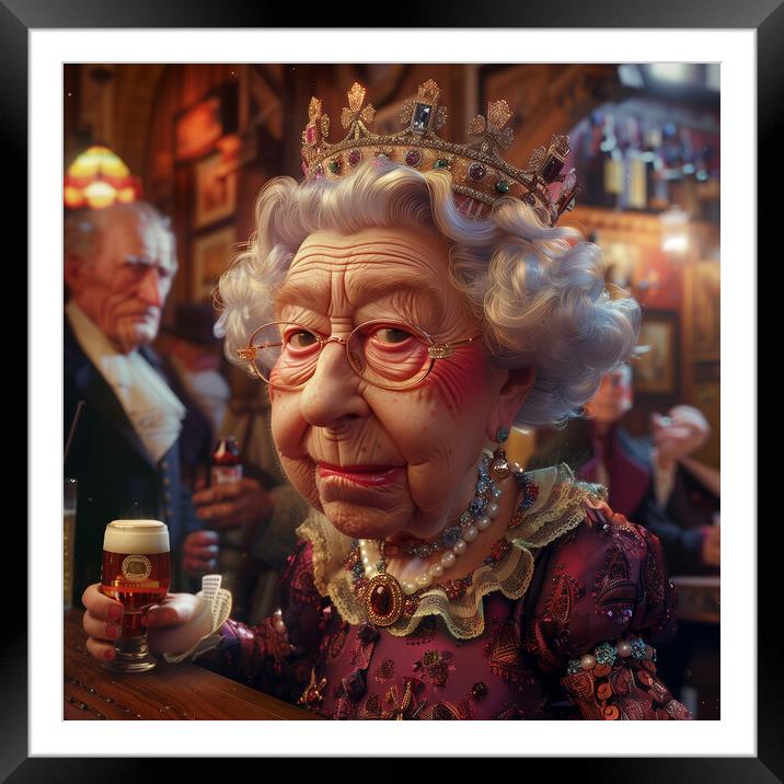 Queen Elizabeth II Caricature Framed Mounted Print by Steve Smith