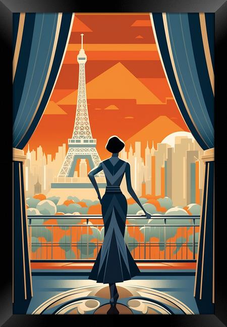 Vintage Travel Poster Paris Framed Print by Steve Smith