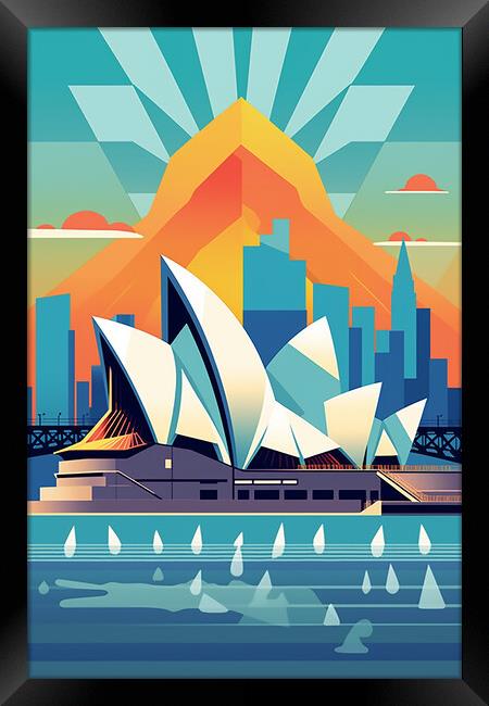 Vintage Travel Poster Sydney Framed Print by Steve Smith