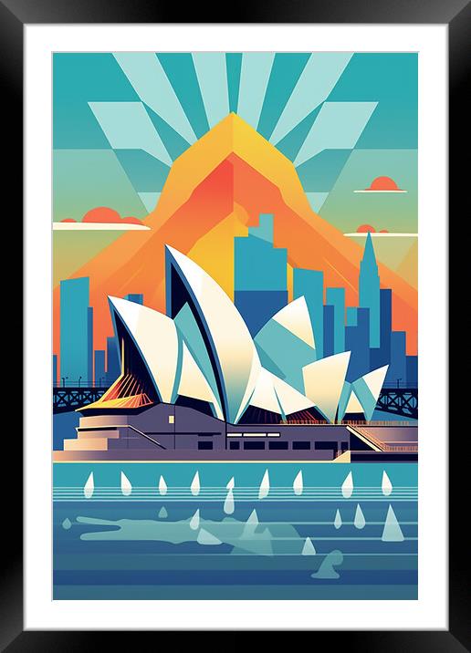 Vintage Travel Poster Sydney Framed Mounted Print by Steve Smith