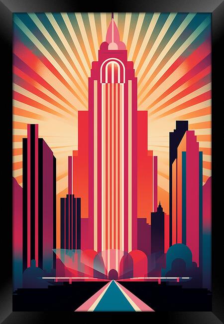 Vintage Travel Poster Manhattan Framed Print by Steve Smith