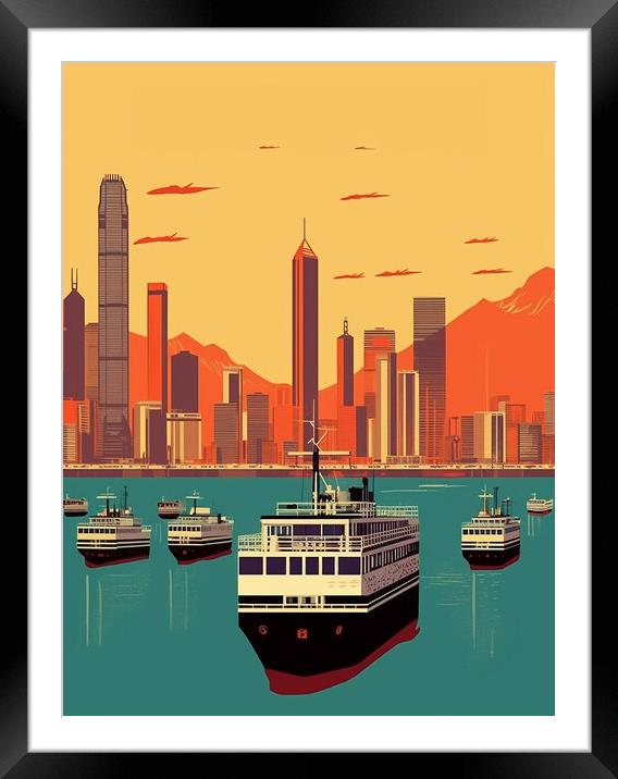 Vintage Travel Poster Hong Kong Framed Mounted Print by Steve Smith