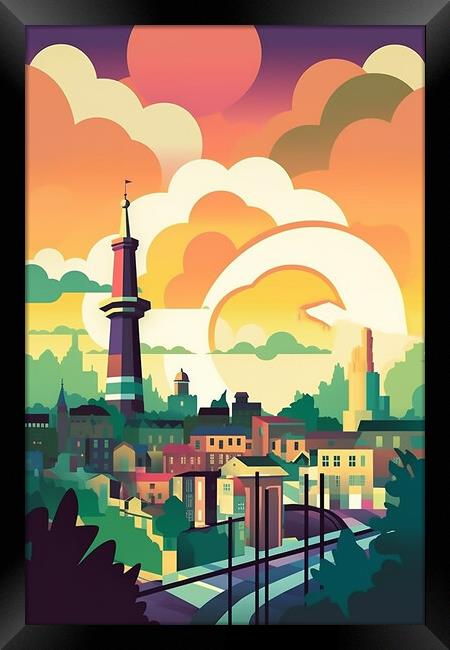 Vintage Travel Poster Berlin Framed Print by Steve Smith