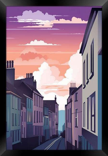 Vintage Travel Poster Edinburgh Framed Print by Steve Smith