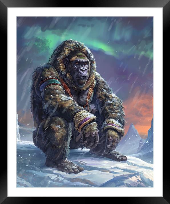 Arctic Anthropomorphic Gorilla Framed Mounted Print by Steve Smith