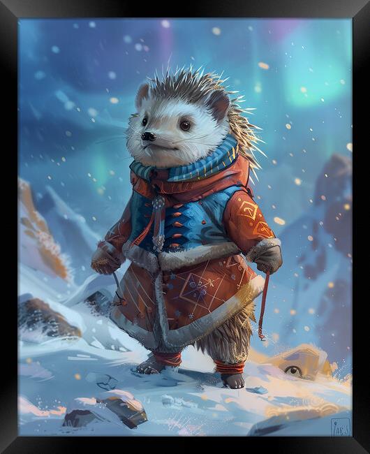 Arctic Anthropomorphic Hedgehog Framed Print by Steve Smith