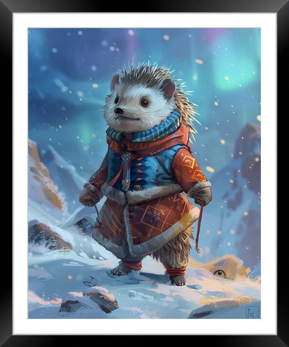 Arctic Anthropomorphic Hedgehog Framed Mounted Print by Steve Smith