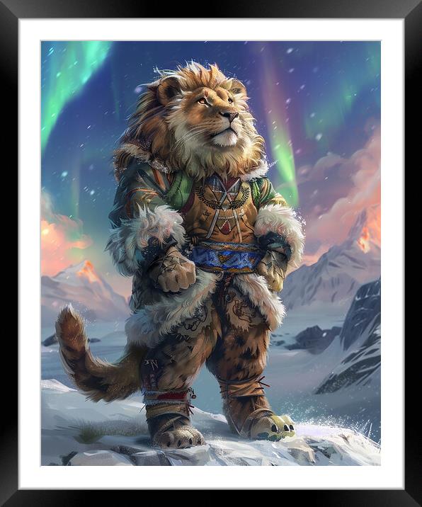 Arctic Anthropomorphic Lion Framed Mounted Print by Steve Smith