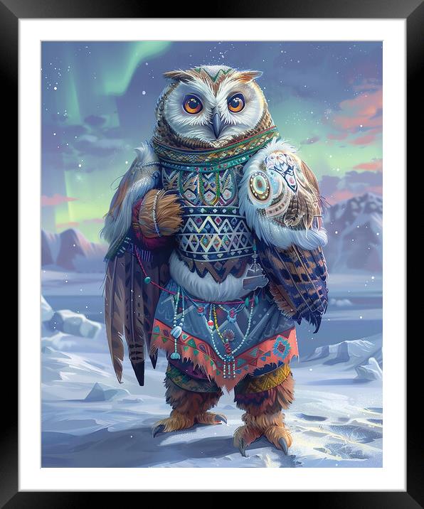 Arctic Anthropomorphic Owl Framed Mounted Print by Steve Smith