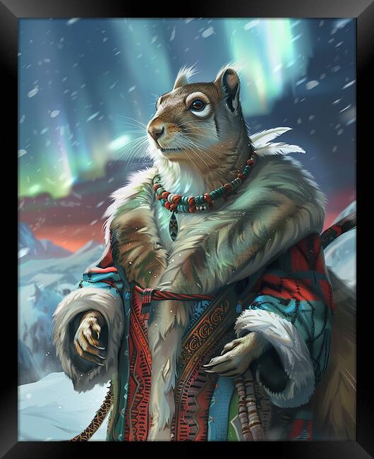 Arctic Anthropomorphic Squirrel Framed Print by Steve Smith