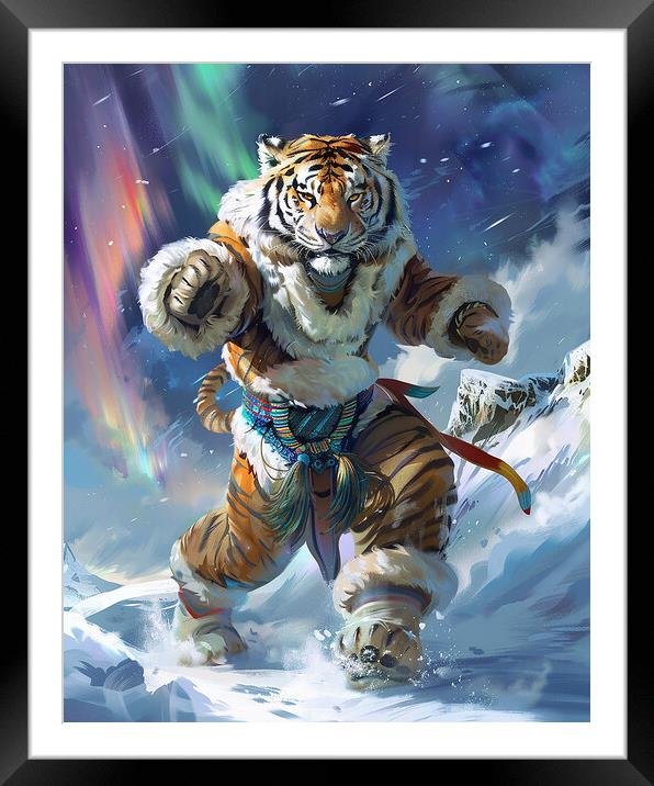 Arctic Anthropomorphic Tiger Framed Mounted Print by Steve Smith