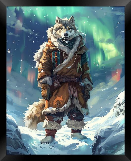 Arctic Anthropomorphic Wolf Framed Print by Steve Smith