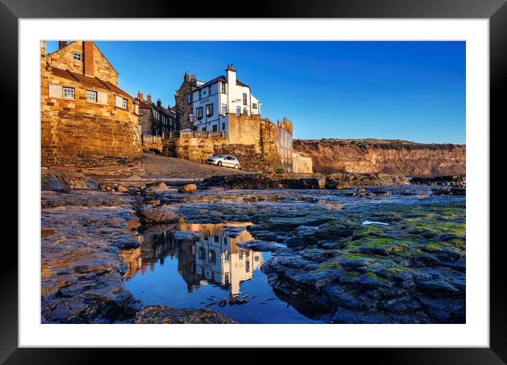 Captivating Reflections of Robin Hoods Bay Framed Mounted Print by Tim Hill