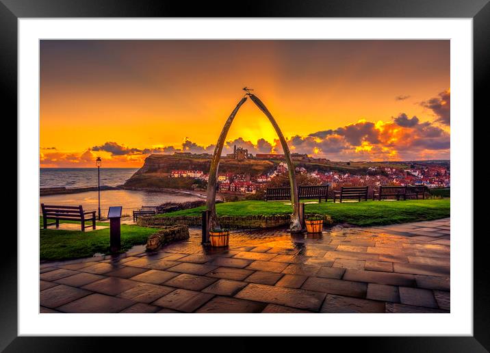 Golden Sunrise Over Whitby Abbey Framed Mounted Print by Tim Hill