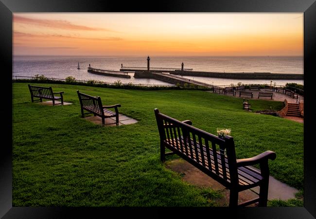 Whitby West Cliff Framed Print by Tim Hill