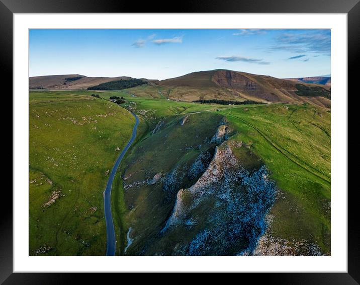 Winnats Pass to Mam Tor from Above Framed Mounted Print by Tim Hill