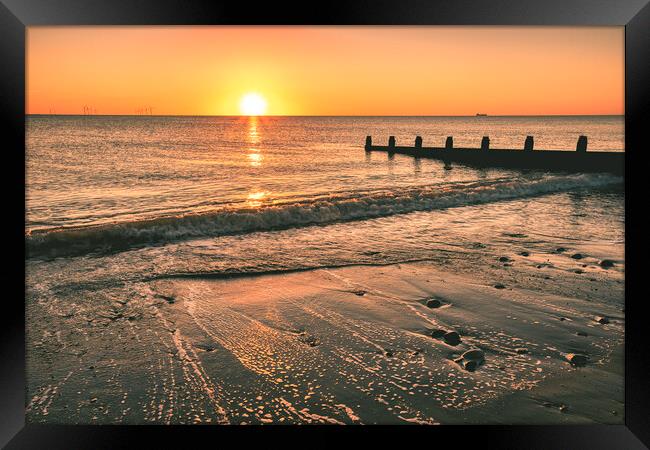 Withernsea Beach Sunrise, East Yorkshire Framed Print by Tim Hill