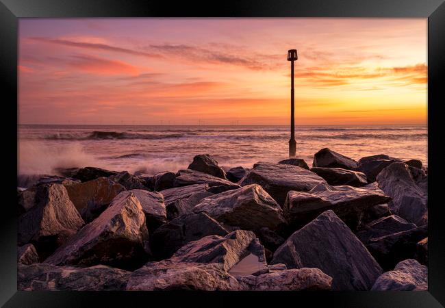 Majestic Sunrise Over Withernsea Beach Framed Print by Tim Hill