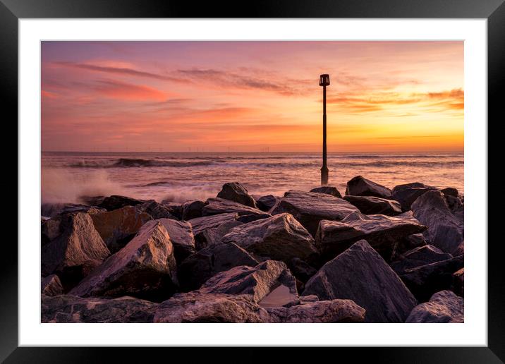 Majestic Sunrise Over Withernsea Beach Framed Mounted Print by Tim Hill