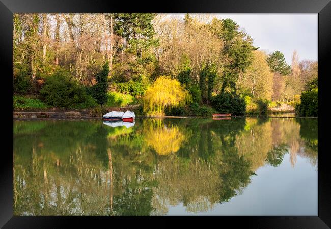 Peaceful reflections on Scarboroughs Boating Lake Framed Print by Tim Hill