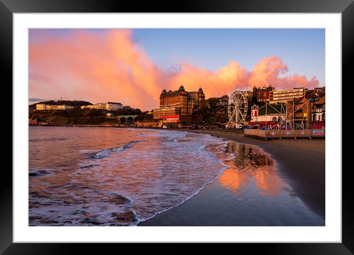 Scarborough South Bay Sunrise Framed Mounted Print by Tim Hill