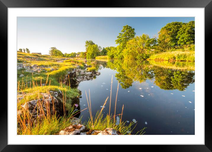 River Wharfe in summertime, Yorkshire Dales Framed Mounted Print by Tim Hill