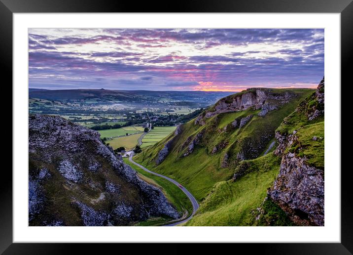 Winnats Pass Sunrise Framed Mounted Print by Tim Hill