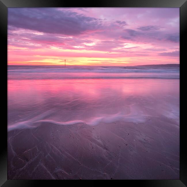 Surreal Pink Tide Sunrise Framed Print by Tim Hill