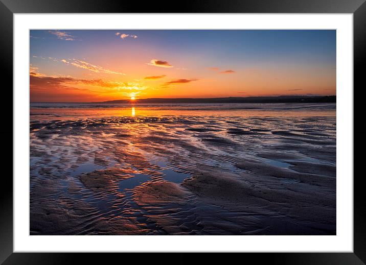 Golden Hour Sunrise over Filey Beach Framed Mounted Print by Tim Hill