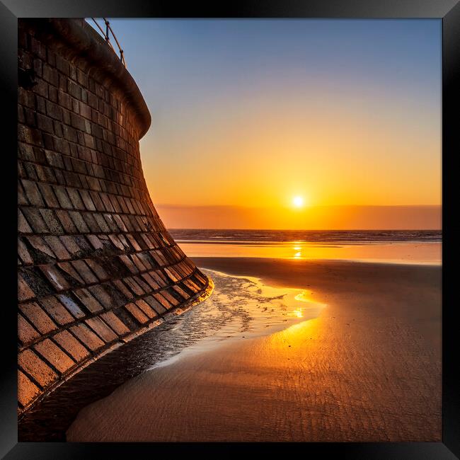 Golden Sunrise over Filey Beach Framed Print by Tim Hill