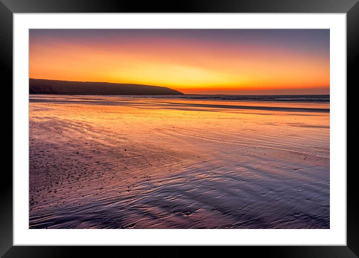 Golden Sunrise on Filey Beach Framed Mounted Print by Tim Hill