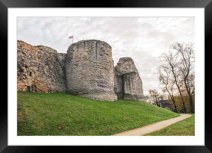 Pontefract Castle Walls and Ramparts Framed Mounted Print by Tim Hill