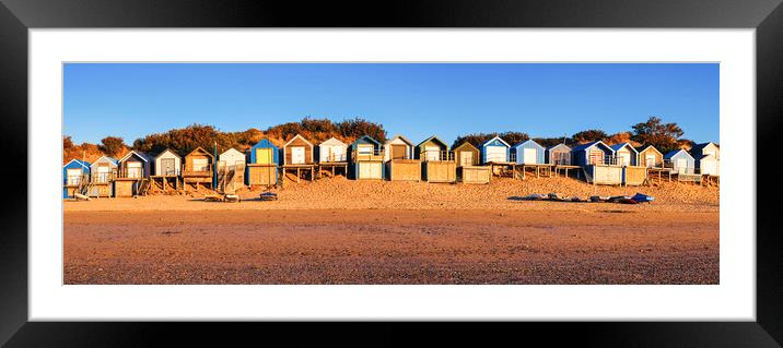 Abersoch Beach Huts Panoramic Framed Mounted Print by Tim Hill