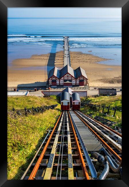 Saltburn Cliff Lift or Funicular Railway Framed Print by Tim Hill
