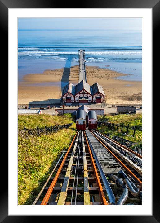 Saltburn Cliff Lift or Funicular Railway Framed Mounted Print by Tim Hill