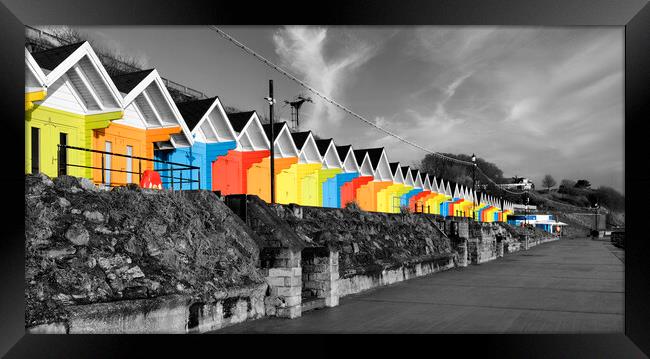 Vibrant Memories of Scarborough Beach Huts Framed Print by Tim Hill