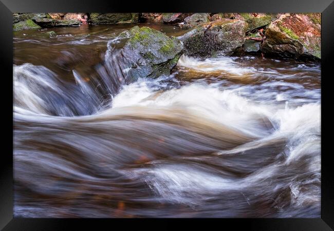 River Rivelin water movement, Sheffield Framed Print by Tim Hill