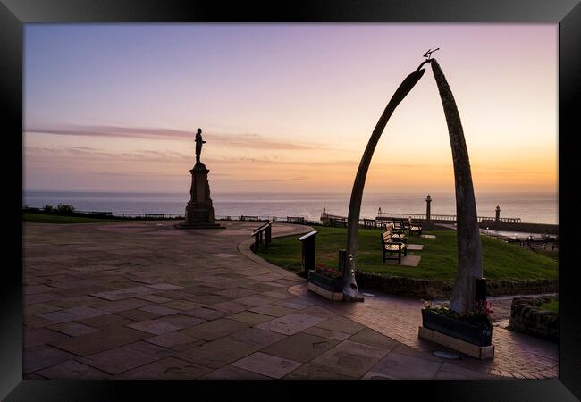 Sunrise Over Whitby Harbour Framed Print by Tim Hill