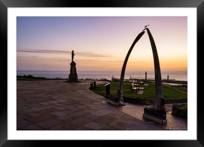 Sunrise Over Whitby Harbour Framed Mounted Print by Tim Hill
