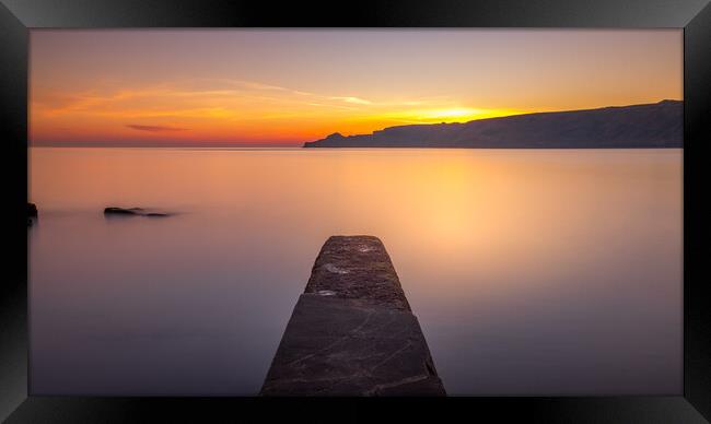 Sunrise at Runswick Bay Framed Print by Tim Hill