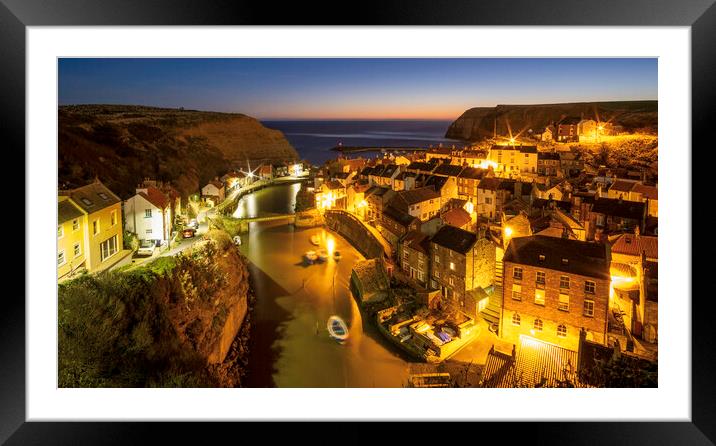 Serene Staithes Sunrise Framed Mounted Print by Tim Hill