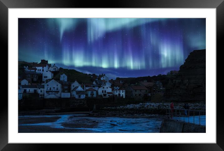 Enchanted Staithes Night Framed Mounted Print by Tim Hill