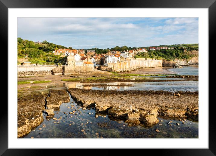 Seagull and Rock pools, Robin Hoods Bay Framed Mounted Print by Tim Hill