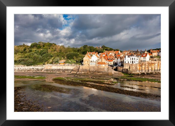 Moody skies over Robin Hoods Bay Framed Mounted Print by Tim Hill