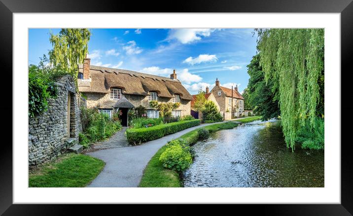 Riverside Thatched Cottage Framed Mounted Print by Tim Hill