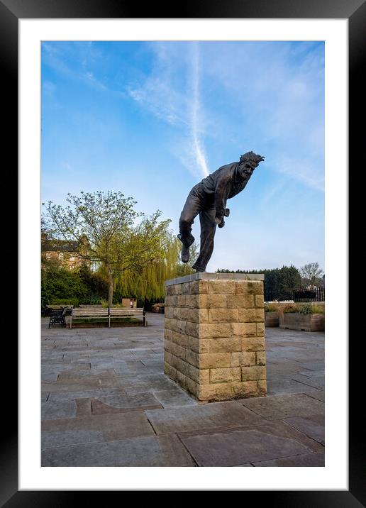 Fred Trueman Statue Skipton Framed Mounted Print by Tim Hill