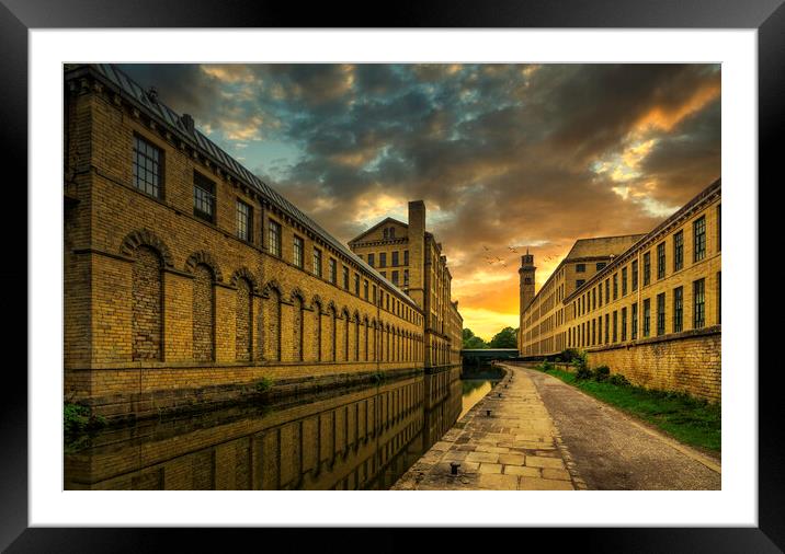 The Enchanting Salts Mill at Sunset Framed Mounted Print by Tim Hill