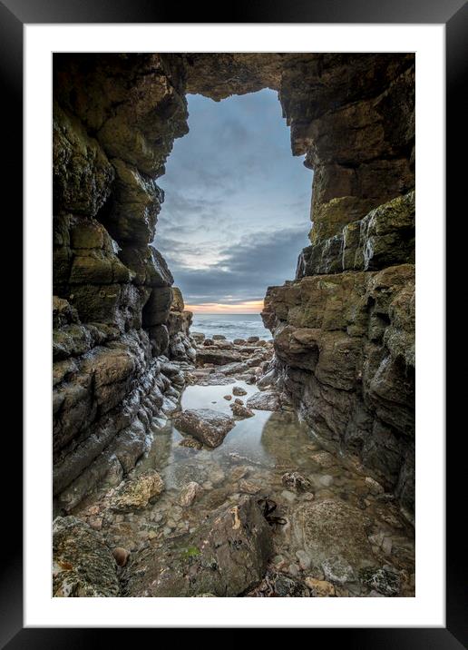 Rock Arch at Thornwick Bay Framed Mounted Print by Tim Hill